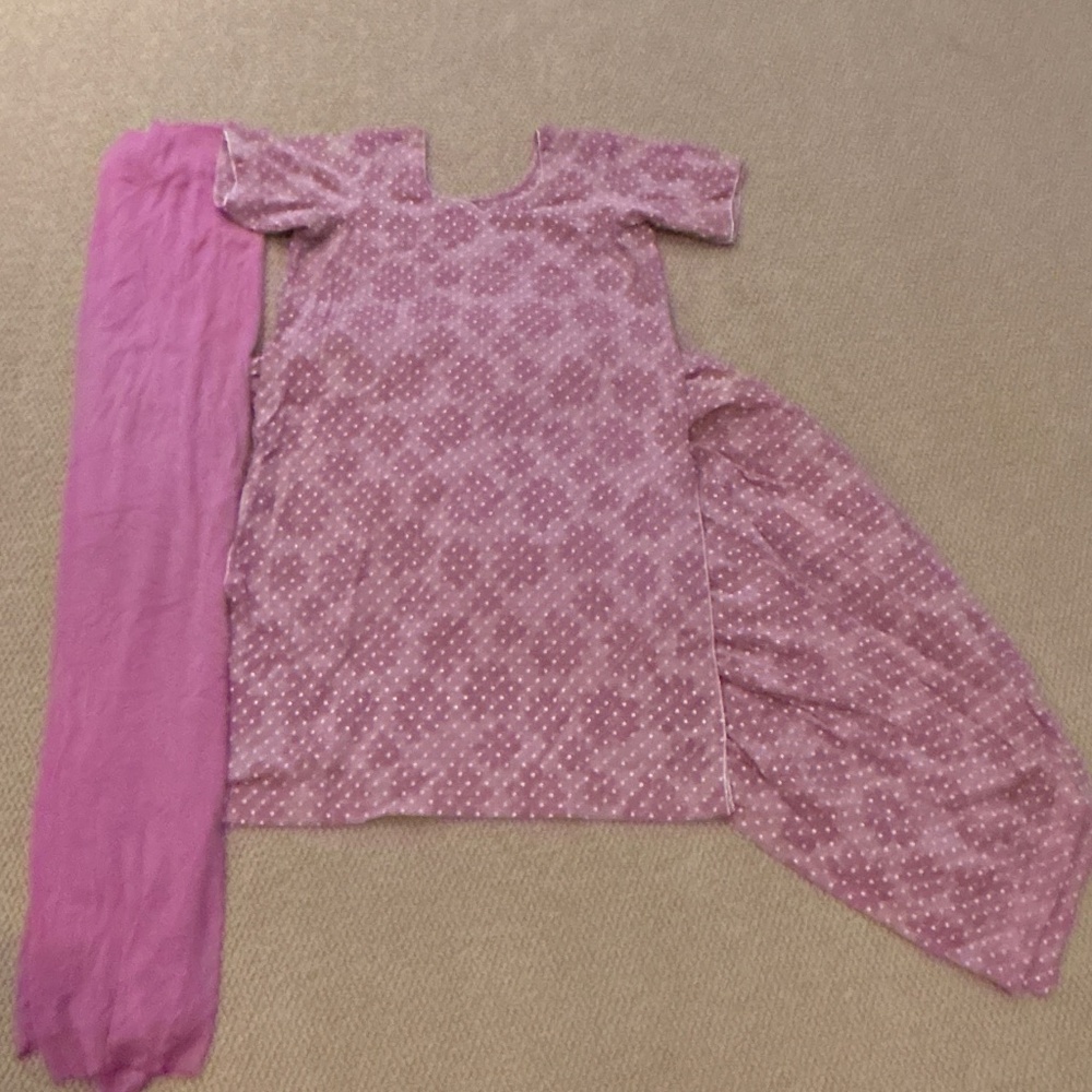 Purple Cotton Salwar Kameez